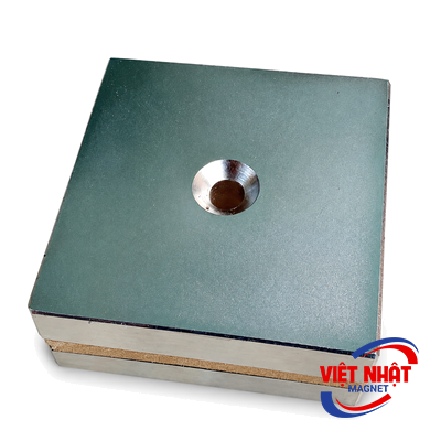 Nam châm 100x100x25 lỗ 8-16mm
